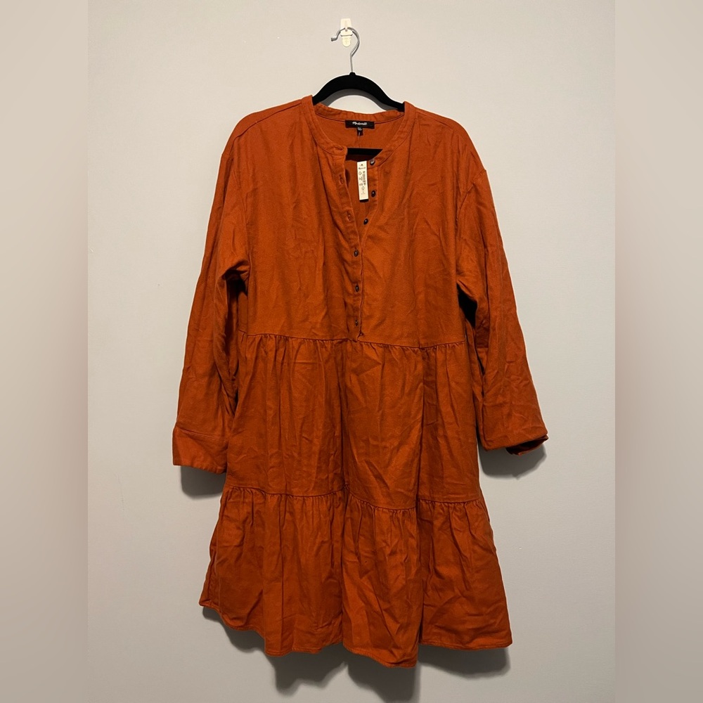 NWT Madewell flannel tiered dress